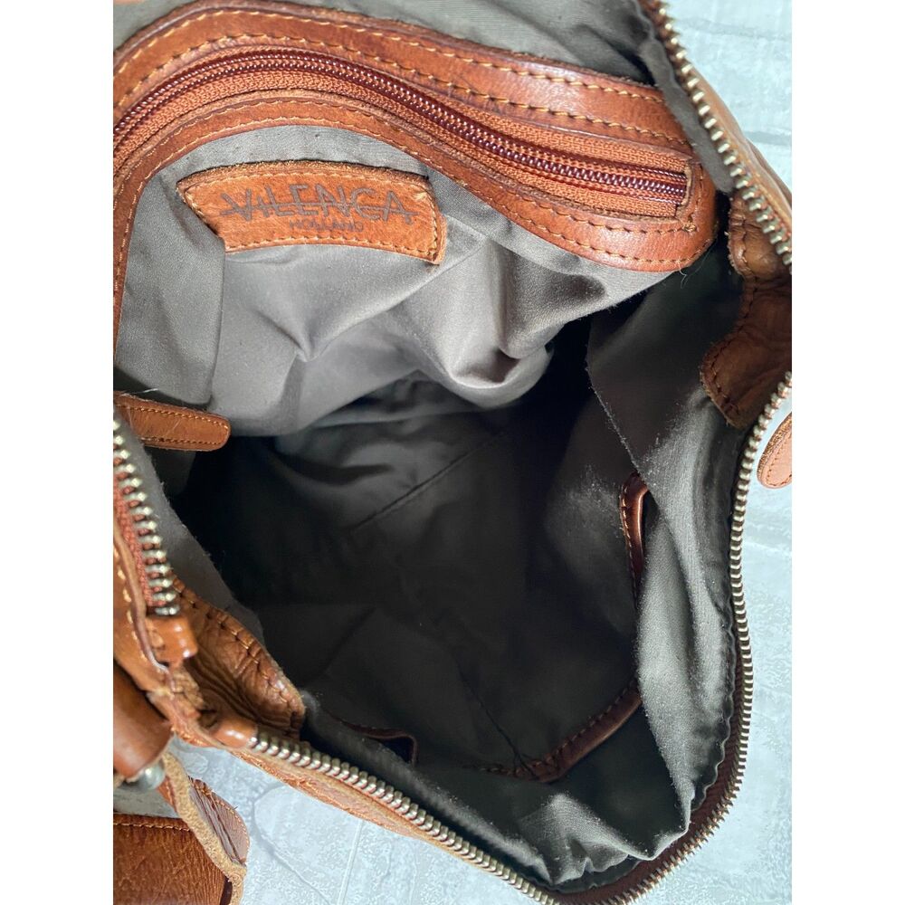 Anthro Vilenca Holland Cognac Leather Woven Crossbody Bag Boho Chic Timeless - Picture 9 of 10